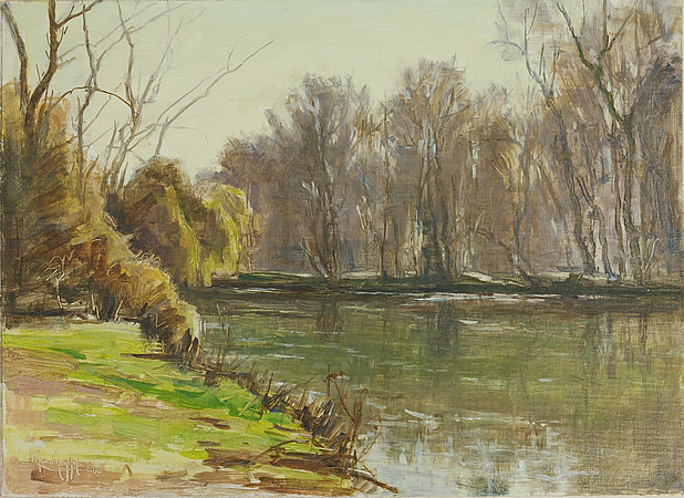 Nidda-Altarm, Vorfrühling, Öl auf Leinwand, 2010