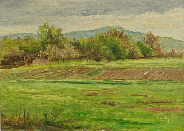 Taunusblick, Stadtrand, Öl auf Leinwand, 2012