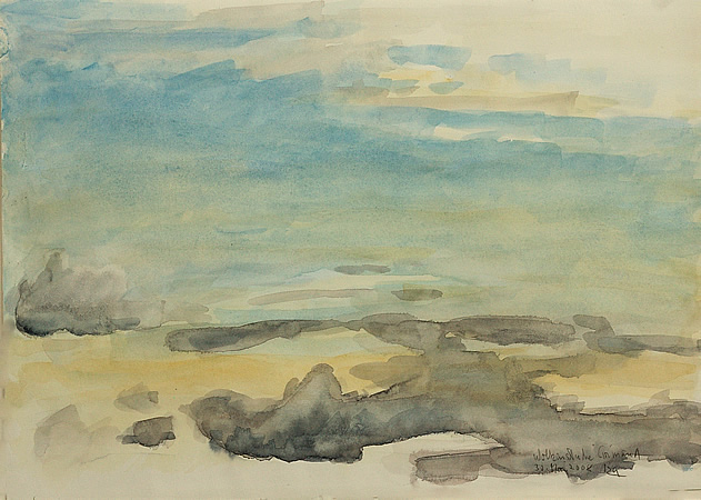 Wolkenstudie, Aquarell, 2008